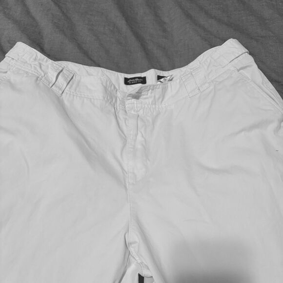 Women's Eddie Bauer  White Cotton Pants Blakely Fit Size 18 Tall - Picture 2 of 11